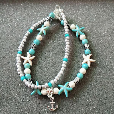 Anklet de epocă pentru femei Brățară de gleznă de plajă Brățară cu pandantiv cu picior țestoasă Boho tobilleras pulsera para tobillo Anklets for Women