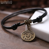 Moda 12 constelații glezne realizate manual frânghie reglabilă gleznă brățară desculț sandală plajă picior lanț bijuterii pentru bărbați femei