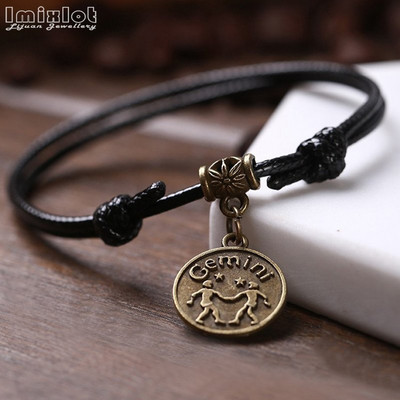 Moda 12 constelații glezne realizate manual frânghie reglabilă gleznă brățară desculț sandală plajă picior lanț bijuterii pentru bărbați femei