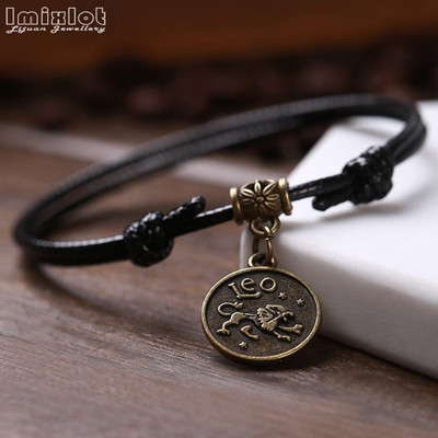 Moda 12 constelații glezne realizate manual frânghie reglabilă gleznă brățară desculț sandală plajă picior lanț bijuterii pentru bărbați femei