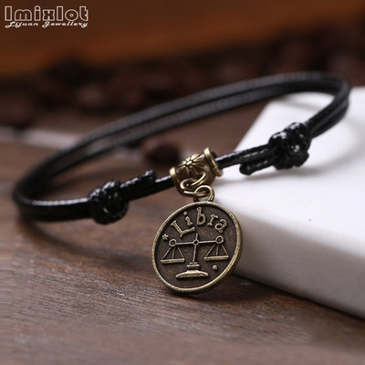 Moda 12 constelații glezne realizate manual frânghie reglabilă gleznă brățară desculț sandală plajă picior lanț bijuterii pentru bărbați femei