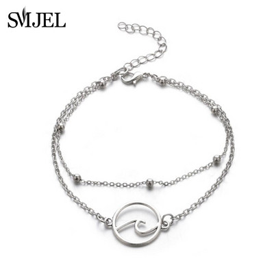 SMJEL boemske narukvice od školjki za žene Ručno tkane prirodne školjke Nakit za stopala Ljetna plaža Narukvica za bosonoge gležanj na nozi