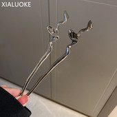 XIALUOKE Piepteni și bețișoare răsucite neregulate, geometrice, din metal, la modă minimalistă, unelte de păr, bijuterii, accesorii de păr