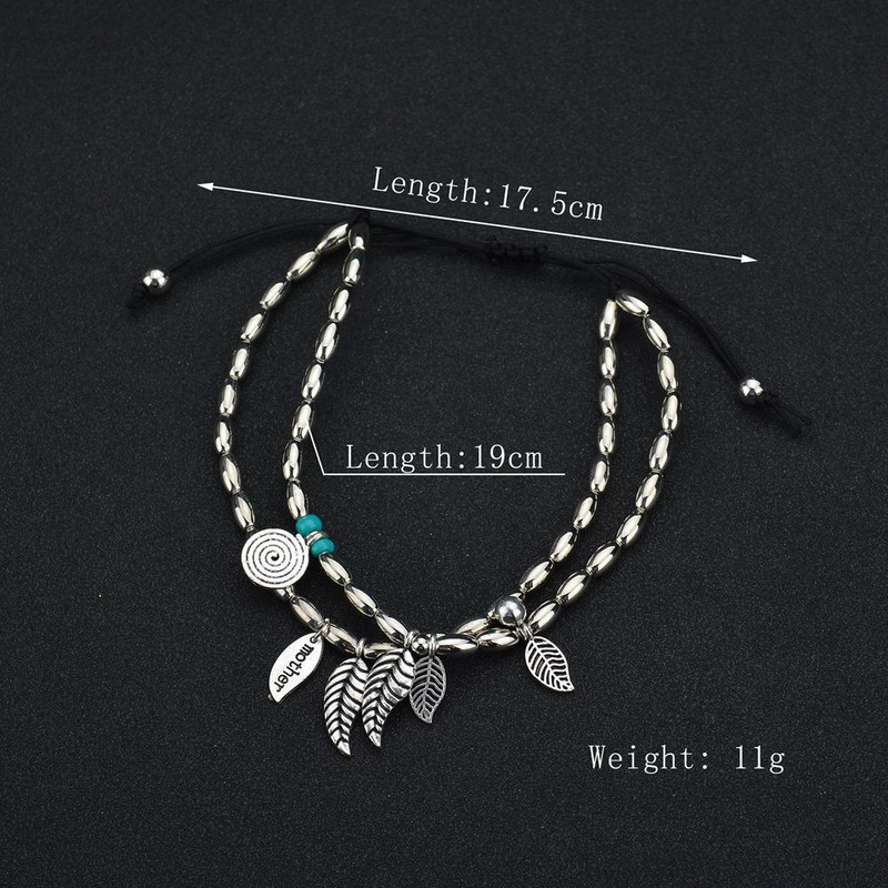 Anklet etnic de epocă Brat de gleznă din aliaj din frunze Brațe de gleznă din oțel inoxidabil Picioare pentru femei Bijuterii de modă Accesorii Imbracaminte de plajă de vară 2019