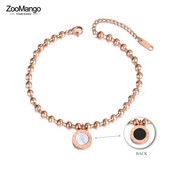ZooMango Bohemia Beach Oțel inoxidabil Charm gleznă Bijuterii Shell acrilic Numerele romane Chain Link gleznă pentru femei ZA19016
