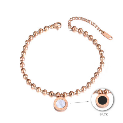 ZooMango Bohemia Beach Oțel inoxidabil Charm gleznă Bijuterii Shell acrilic Numerele romane Chain Link gleznă pentru femei ZA19016