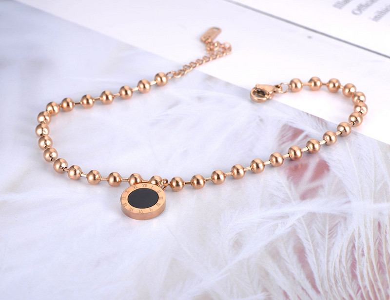 ZooMango Bohemia Beach Oțel inoxidabil Charm gleznă Bijuterii Shell acrilic Numerele romane Chain Link gleznă pentru femei ZA19016