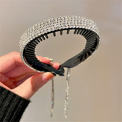 XIALUOKE Noua agrafă de păr în stil coreean pentru femei, gheare de păr cu strasuri, ciucuri lungi, accesorii de păr, cadouri