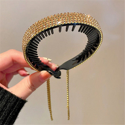 XIALUOKE Noua agrafă de păr în stil coreean pentru femei, gheare de păr cu strasuri, ciucuri lungi, accesorii de păr, cadouri