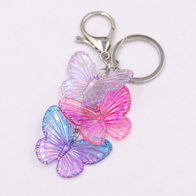 Bijuterii pentru femei Lanț cheie acrilic colorat fluture pandantiv Geanta pentru femeie accesorii pentru breloc pentru mașină Birou Breloc cadou pentru prieteni