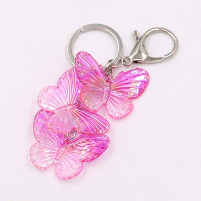 Bijuterii pentru femei Lanț cheie acrilic colorat fluture pandantiv Geanta pentru femeie accesorii pentru breloc pentru mașină Birou Breloc cadou pentru prieteni