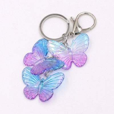 Bijuterii pentru femei Lanț cheie acrilic colorat fluture pandantiv Geanta pentru femeie accesorii pentru breloc pentru mașină Birou Breloc cadou pentru prieteni