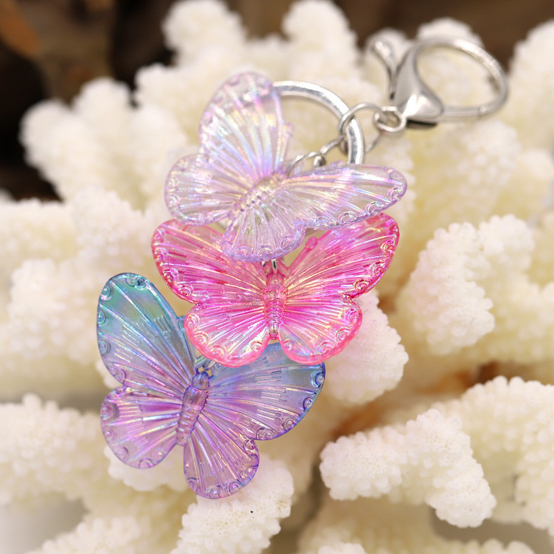 Bijuterii pentru femei Lanț cheie acrilic colorat fluture pandantiv Geanta pentru femeie accesorii pentru breloc pentru mașină Birou Breloc cadou pentru prieteni