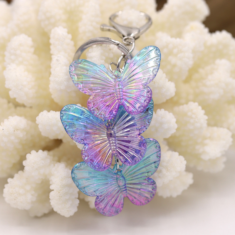 Bijuterii pentru femei Lanț cheie acrilic colorat fluture pandantiv Geanta pentru femeie accesorii pentru breloc pentru mașină Birou Breloc cadou pentru prieteni