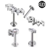 100% ASTM F136 Titan Zircon Labret Piercing 16G Push In Cercei Stud cartilaj Helix Bijuterii pentru corp pentru femei bărbați