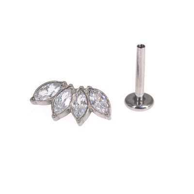 100% ASTM F136 Titan Zircon Labret Piercing 16G Push In Cercei Stud cartilaj Helix Bijuterii pentru corp pentru femei bărbați