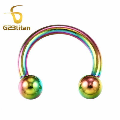 16G hipoallergén titán piercing gyűrűk patkó kör alakú ívelt súlyzó banánbell labret fogságban lévő gyöngyök testékszerek