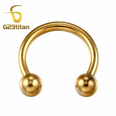 16G hipoallergén titán piercing gyűrűk patkó kör alakú ívelt súlyzó banánbell labret fogságban lévő gyöngyök testékszerek
