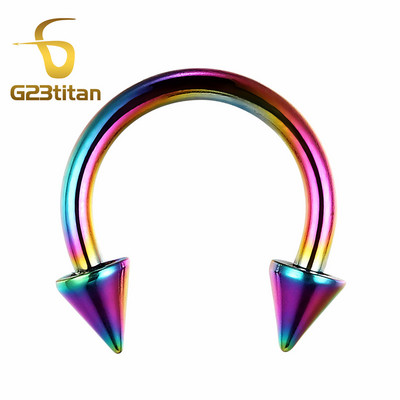 16G hipoallergén titán piercing gyűrűk patkó kör alakú ívelt súlyzó banánbell labret fogságban lévő gyöngyök testékszerek