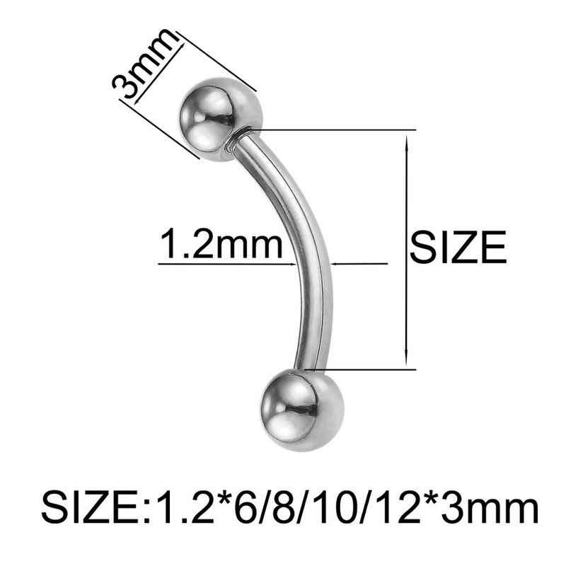 16G hipoallergén titán piercing gyűrűk patkó kör alakú ívelt súlyzó banánbell labret fogságban lévő gyöngyök testékszerek