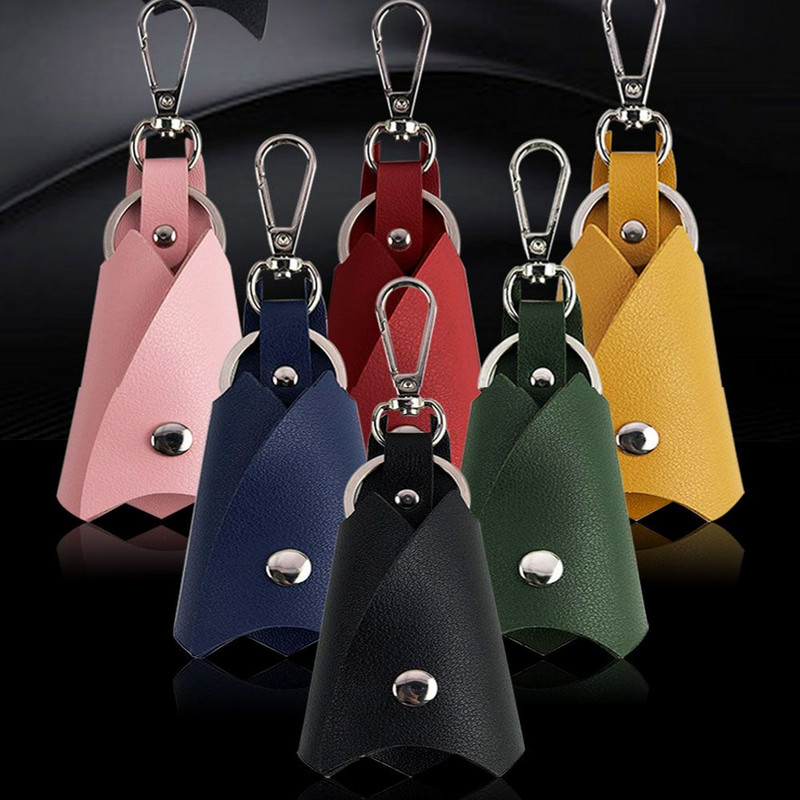 Breloc din piele în formă de spargător de vânt Bărbați, femei, Suport chei, Husă organizatoare, Portofel pentru chei de mașină, Geantă pentru chei pentru menajeră