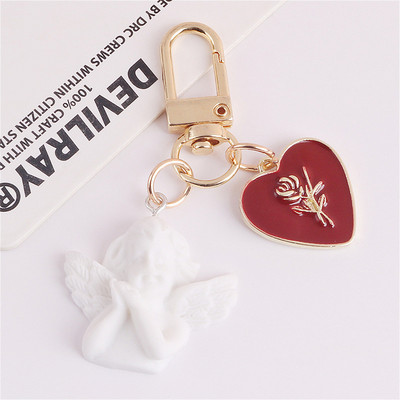 Fashion Pearl Love Heart κρεμαστό μπρελόκ Rose Flower Μεταλλικό πιάτο Μπρελόκ Θήκη για ακουστικά Charms Τσάντα Στολίδι Αξεσουάρ Δώρα