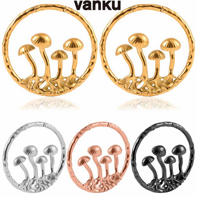 Vanku 2PC rozsdamentes acél Új gomba fülsúly akasztók nyújtott fülekhez Mérőmérők Füldugók Alagutak testpiercing ékszerek