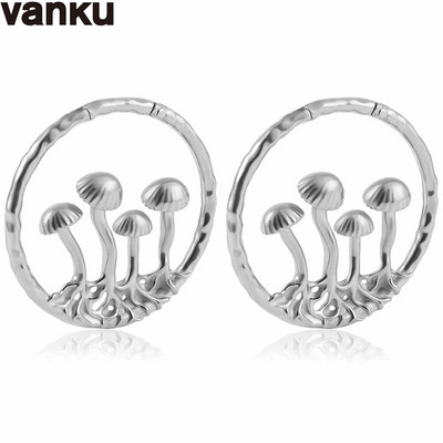 Vanku 2 buc din oțel inoxidabil noi urechi de ciuperci urechi umerase pentru urechi întinse calibre dopuri urechi tuneluri piercing bijuterii