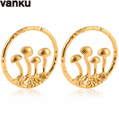 Vanku 2 buc din oțel inoxidabil noi urechi de ciuperci urechi umerase pentru urechi întinse calibre dopuri urechi tuneluri piercing bijuterii