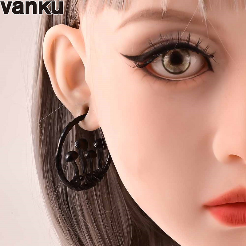 Vanku 2 buc din oțel inoxidabil noi urechi de ciuperci urechi umerase pentru urechi întinse calibre dopuri urechi tuneluri piercing bijuterii