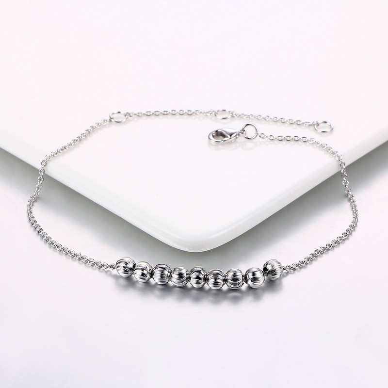 Dublu târg margele de metal glezne lanț de culoare aur trandafir ton stil simplu picior bijuterii de modă bijuterii pentru femei DFA020