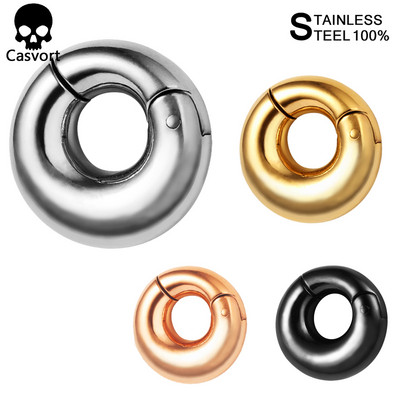 Casvort 2db 8mm 0g 6mm 2g rozsdamentes acél kerek mágneses fülsúlyok dugók fülmérők alagutak piercing test Ékszer bővítő
