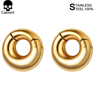 Casvort 2PCS 8mm 0g 6mm 2g από ανοξείδωτο ατσάλι Στρογγυλά μαγνητικά βύσματα αυτιών Βαριές αυτιών Μετρητές αυτιών Σήραγγες Διάτρηση σώματος Κοσμήματα Expander