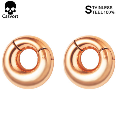 Casvort 2PCS 8mm 0g 6mm 2g από ανοξείδωτο ατσάλι Στρογγυλά μαγνητικά βύσματα αυτιών Βαριές αυτιών Μετρητές αυτιών Σήραγγες Διάτρηση σώματος Κοσμήματα Expander