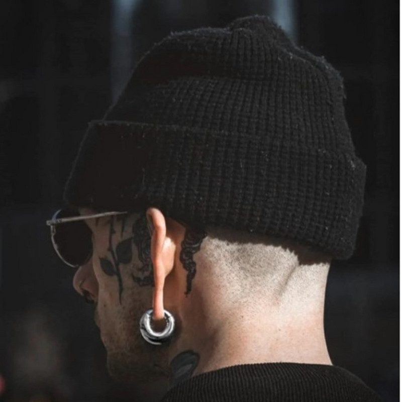 Casvort 2PCS 8mm 0g 6mm 2g από ανοξείδωτο ατσάλι Στρογγυλά μαγνητικά βύσματα αυτιών Βαριές αυτιών Μετρητές αυτιών Σήραγγες Διάτρηση σώματος Κοσμήματα Expander