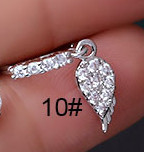 20G Gem Dangle Orrgyűrűk Női Szívhez Függesztett Orr Piering Ékszerek Testékszerek
