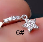20G Gem Dangle Orrgyűrűk Női Szívhez Függesztett Orr Piering Ékszerek Testékszerek