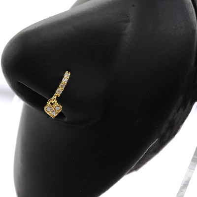 20G Gem Dangle Orrgyűrűk Női Szívhez Függesztett Orr Piering Ékszerek Testékszerek