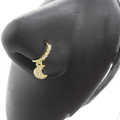 20G Gem Dangle Orrgyűrűk Női Szívhez Függesztett Orr Piering Ékszerek Testékszerek