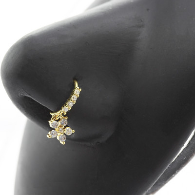 20G Gem Dangle Orrgyűrűk Női Szívhez Függesztett Orr Piering Ékszerek Testékszerek
