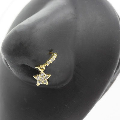 20G Gem Dangle Orrgyűrűk Női Szívhez Függesztett Orr Piering Ékszerek Testékszerek