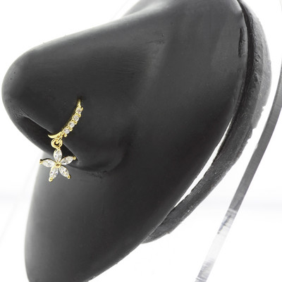 20G Gem Dangle Orrgyűrűk Női Szívhez Függesztett Orr Piering Ékszerek Testékszerek