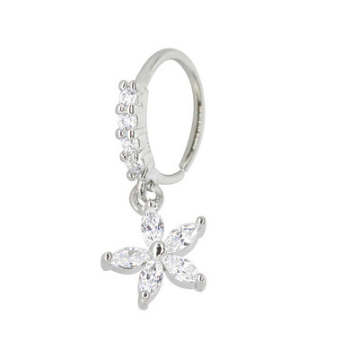 20G Gem Dangle Orrgyűrűk Női Szívhez Függesztett Orr Piering Ékszerek Testékszerek