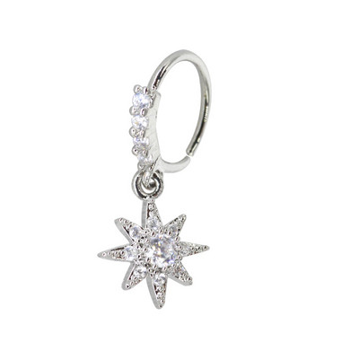 20G Gem Dangle Orrgyűrűk Női Szívhez Függesztett Orr Piering Ékszerek Testékszerek