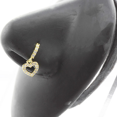 20G Gem Dangle Orrgyűrűk Női Szívhez Függesztett Orr Piering Ékszerek Testékszerek