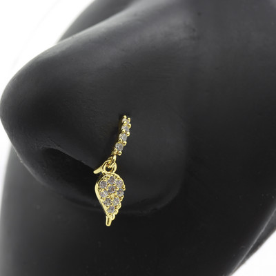 20G Gem Dangle Orrgyűrűk Női Szívhez Függesztett Orr Piering Ékszerek Testékszerek