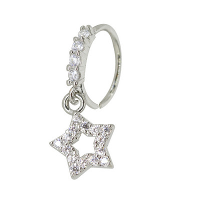 20G Gem Dangle Orrgyűrűk Női Szívhez Függesztett Orr Piering Ékszerek Testékszerek