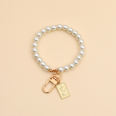 Retro grožio raktų pakabukas Širdies perlas maža dovana ausinių dėklui, papuošalai Raktų pakabukas Apvalus pakabukas Mielas mergaitiškas raktų pakabukas