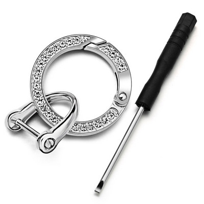 Breloc cu strasuri de modă de lux, cu inel O, cu arc, breloc, breloc de metal, cataramă de legătură, suport pentru chei ZH02