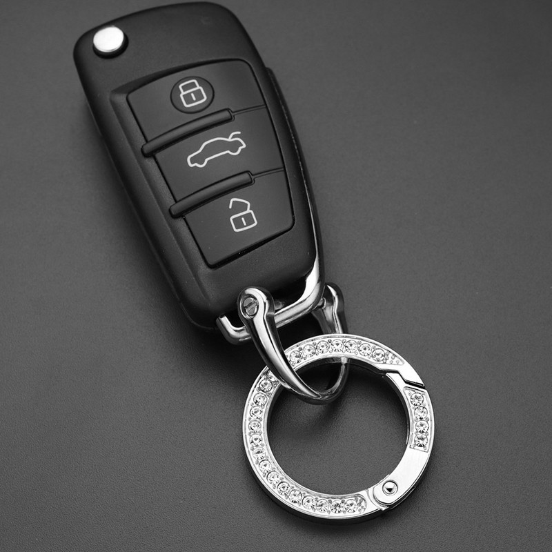 Breloc cu strasuri de modă de lux, cu inel O, cu arc, breloc, breloc de metal, cataramă de legătură, suport pentru chei ZH02